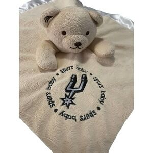Baby Fanatic NBA Spurs Tan Security Bear Blanket Satin Trim